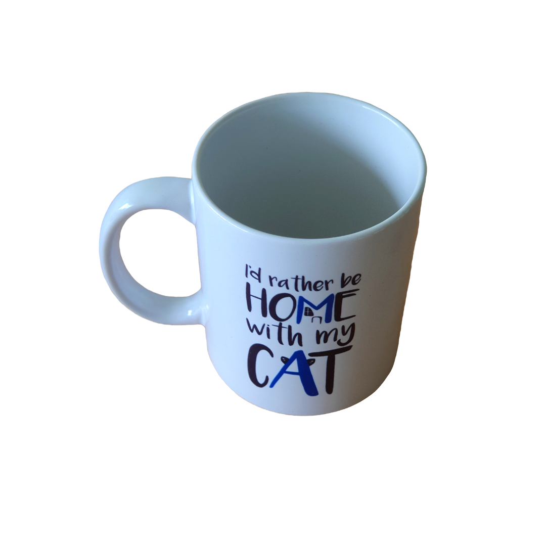 Mug - I'd rather be home with my cat | Cat lover series